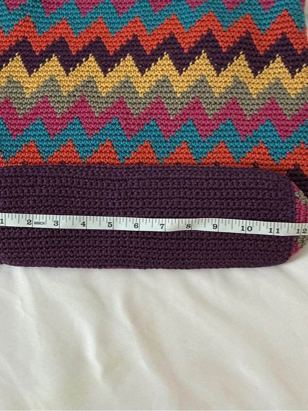 The Sak Multicolor Zigzag Crochet Tote with Purple Base - Picture 7 of 15